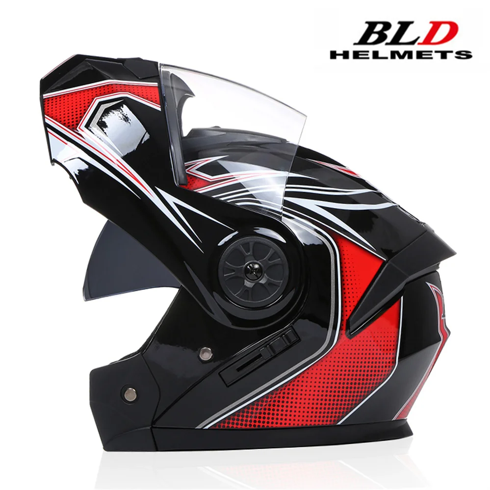 Latest Modular Double Visors Men Wommen Full Face Helmet Classic Motorcycle Helmet Flip Up Scooter Casco Kask DOT Approved Casco