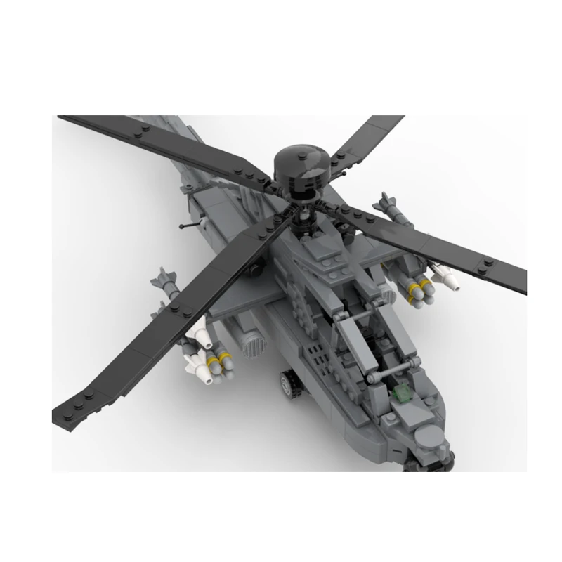 Militärische Sammlung AH-64D Apache Longbow Hubschrauber Baustein Flugzeug DIY Modell Puzzle Ziegel Junge Spielzeug Weihnachtsgeschenke