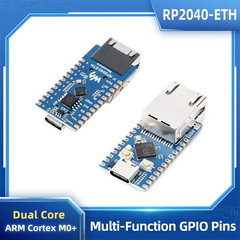 

Raspberry Pi RP2040-ETH Microcontroller Development Board Rj45 Network Port Module Based on Official RP2040 Dual Core Processor