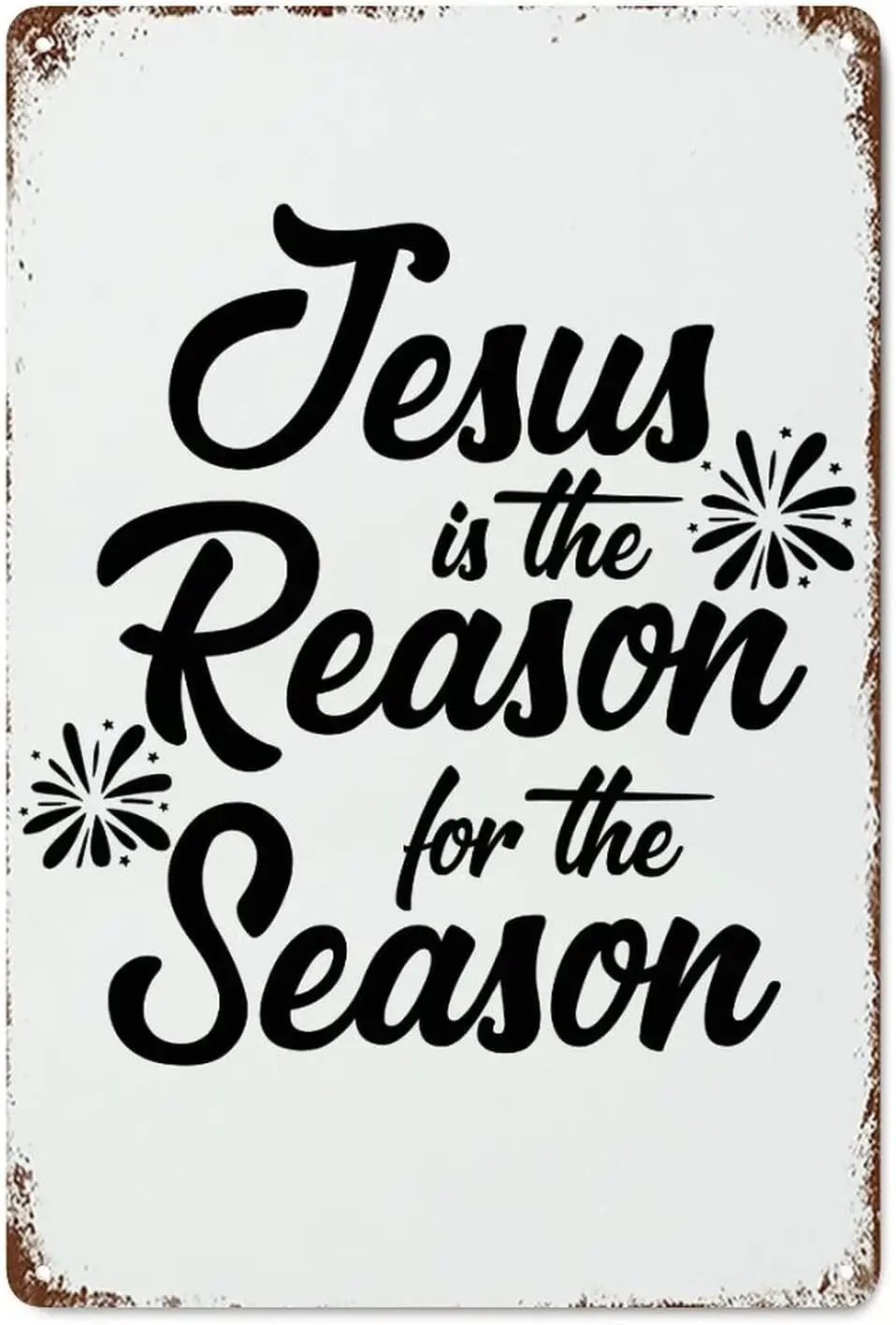 Jesus is The Reason for The Season Metal Signs Retro Wall Plaque Jesus is The Reason for The Season Metal Tin Sign for Garage Ma