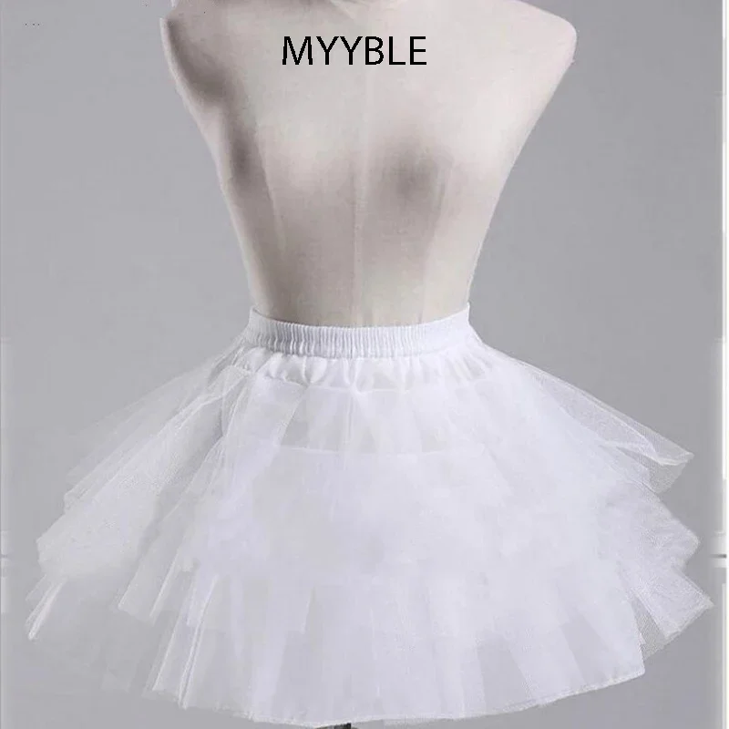 

MYYBLE White or Black Short Petticoats 2025 Women A Line 3 Layers Underskirt For Wedding Dress jupon cerceau mariage Cheap