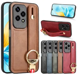 Luxury Wristband Leather Stand Case for Honor 200 Lite Cover For Honor 200 Pro With Ring Opener Coque Fundas Capa
