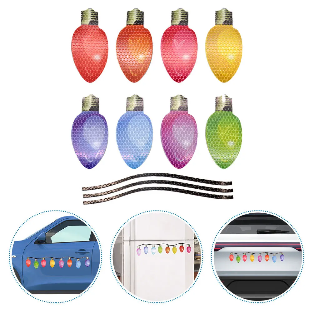

Christmas Lights for Car Fridge Window Reflective Bulb Lamp Decorative Vehicle Home Stickers