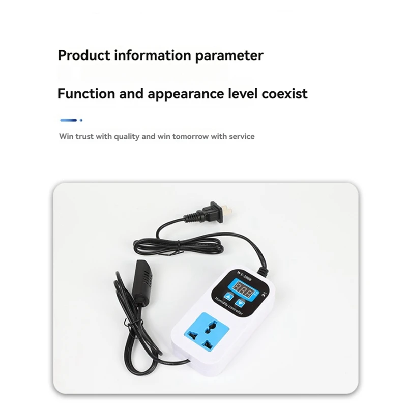 A39Q-Digital Humidity Controller, WT‑2000 110‑220V 0%-99% RH Big Range Pre-Wired Thermostat Dehumidification Switch Socket