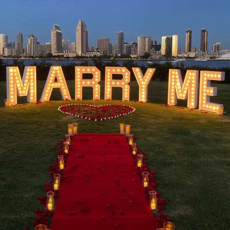 Marry Me Marquee Letters 4 Foot Light Bulb Marquee Letters