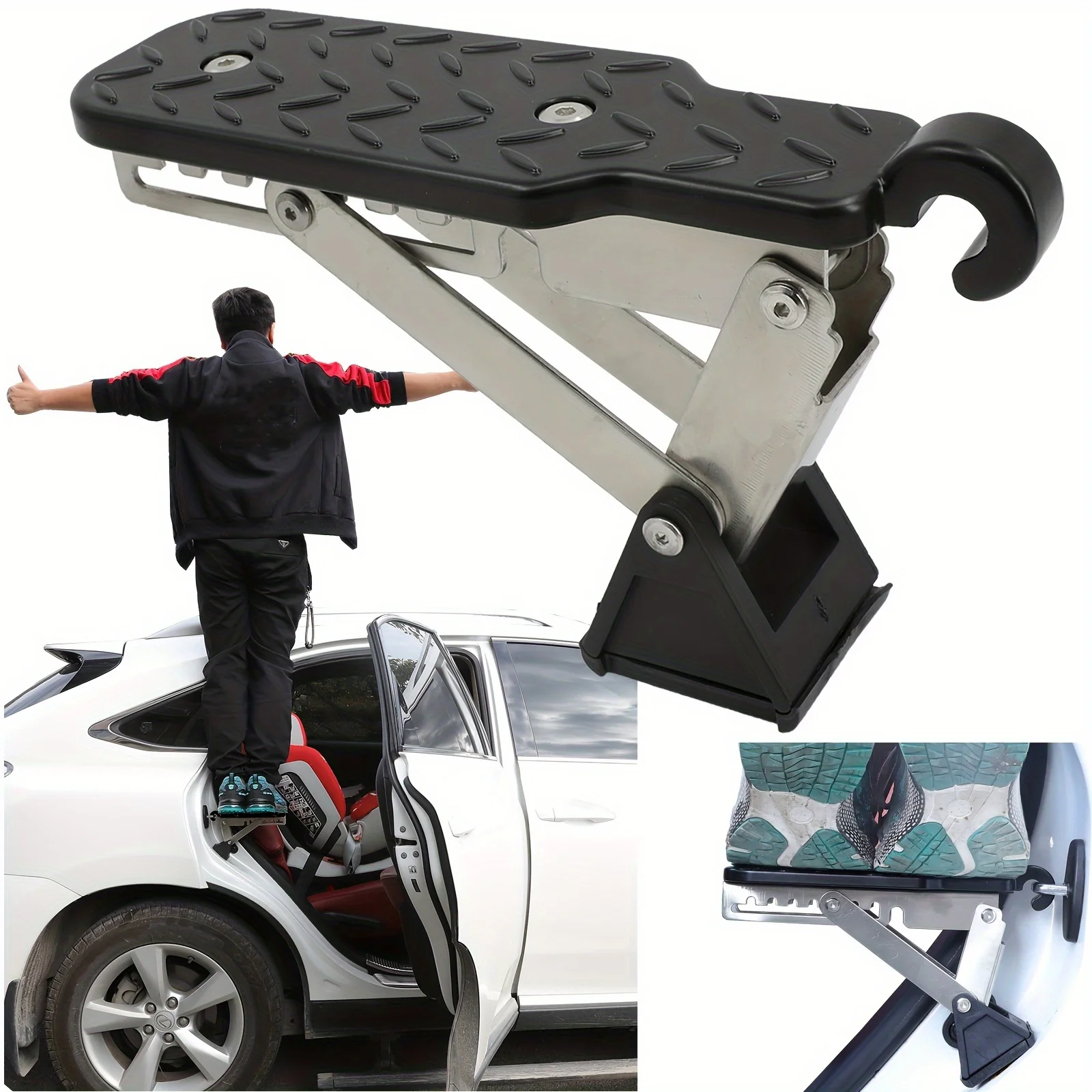 خطوات الباب، خطوات باب طويلة جدًا بزاوية 7، مناسبة للوصول إلى سقف السيارة، خطوات مزلاج باب بإطار علوي عمودي ذو أرجل، سيارات الدفع الرباعي والشاحنات #1