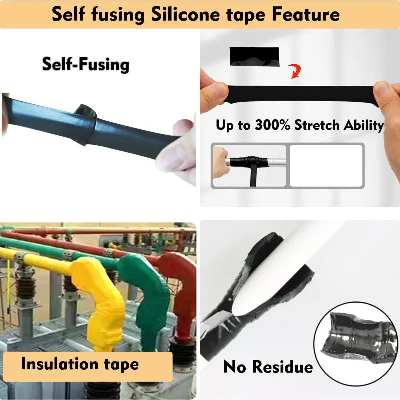 Silicone Rubber Plumbing Tape Hose Repair Water Waterproof Kitchen Tape Plumbing Sealing Resistant Tapes Self Leak Proof Seal