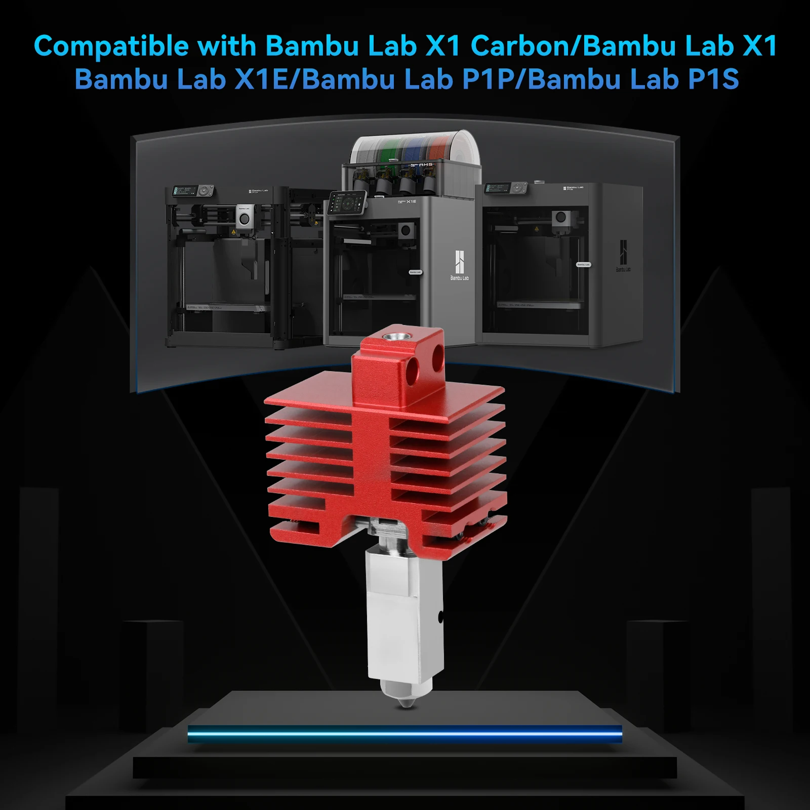 Neues Upgrade TZ4.0 Hotend für BambuLab P1S P1P X1 X1C X1E Einteilige Düse aus gehärtetem Stahl Hot End Kits 3D-Drucker-Zubehör – Detail 10
