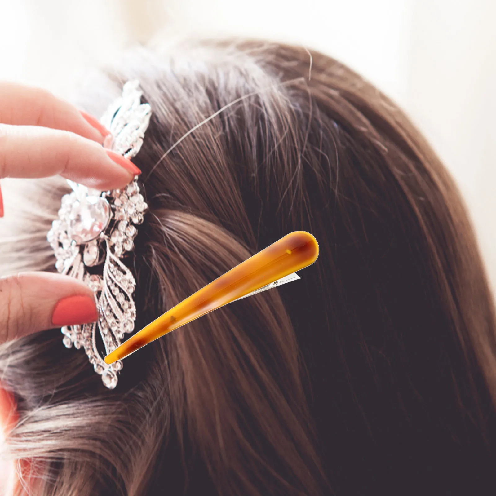 6 uds pinzas para el cabello de cuerno de buey horquilla de moda duradera pinza para el cabello decorativa acrílica grande pinzas para cola de caballo para mujeres colores mezclados