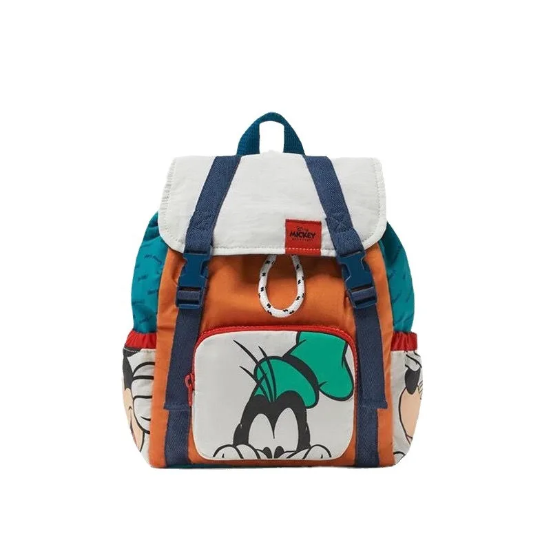 Disney Goofy Goof Backpack Cartoon Large Capacity Nylon Lightweight Children\'s School Bag Drawstring Decorative Birthday Gift