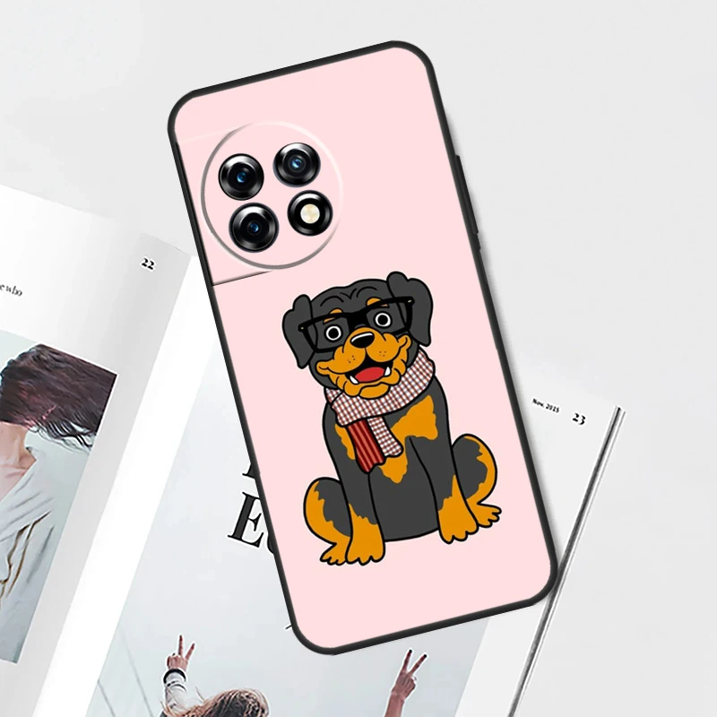 حافظة كلب كرتونية Rottweiler لهاتف OnePlus Nord 5 CE 2 3 4 Lite N20 N30 OnePlus 13T 13R 12R 9 10 Pro 11 12 13 15 #6