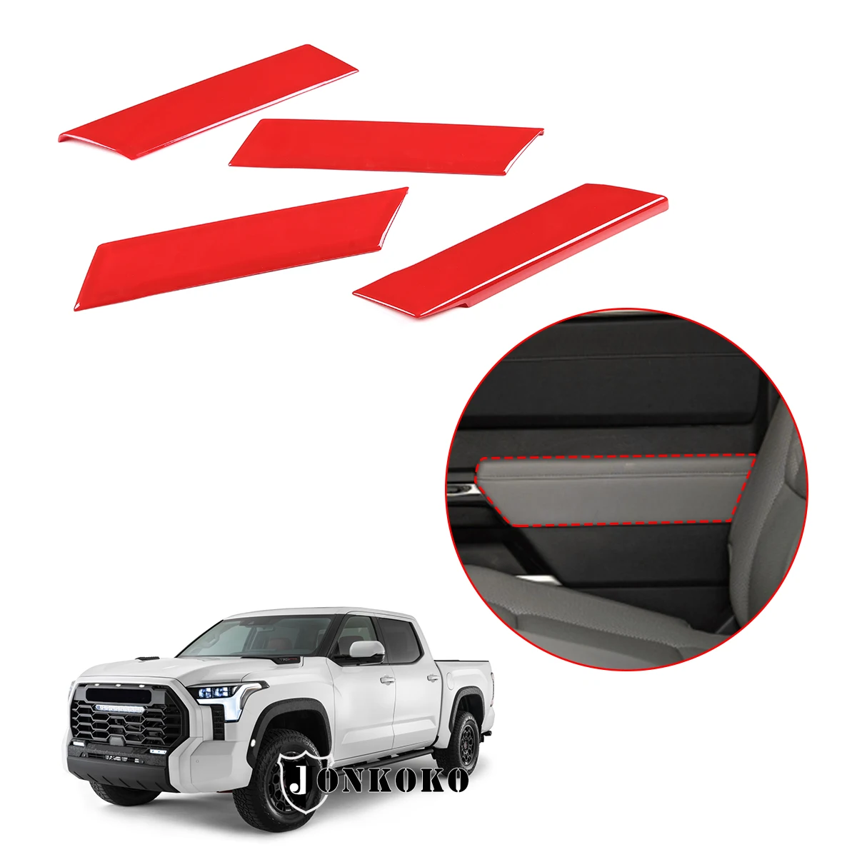 

For Toyota Tundra 2022 ABS carbon fiber/red car styling interior door panel trim sticker car interior protection accessories