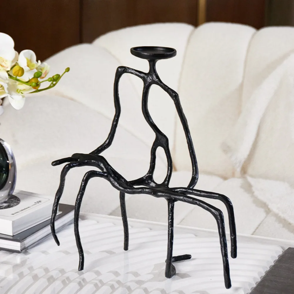 Fanqian Abstract Metal Humanoid Candlestick Living Room Bedroom Desktop Home Model Room Hotel Restaurant Premium Sense