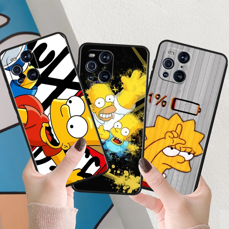 The Simpsons Disney For OPPO Find X6 X5 X3 X2 F21S F21 Pro Lite Neo Black Silicone Fundas Soft Cover Capa Phone Case