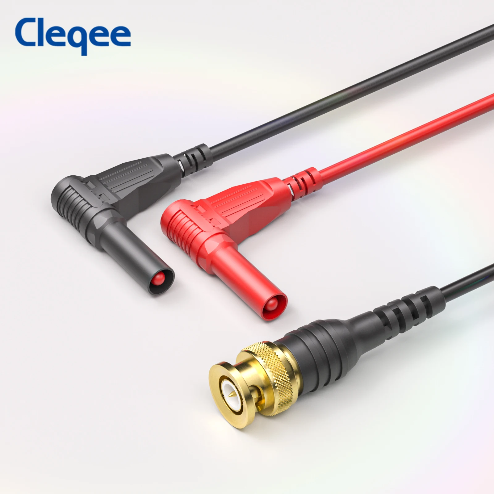 Câble de test BNC Cleqee P1066, connecteur BNC mâle plaqué or en cuivre vers fiches banane de sécurité 4 mm, câble coaxial pour oscilloscope