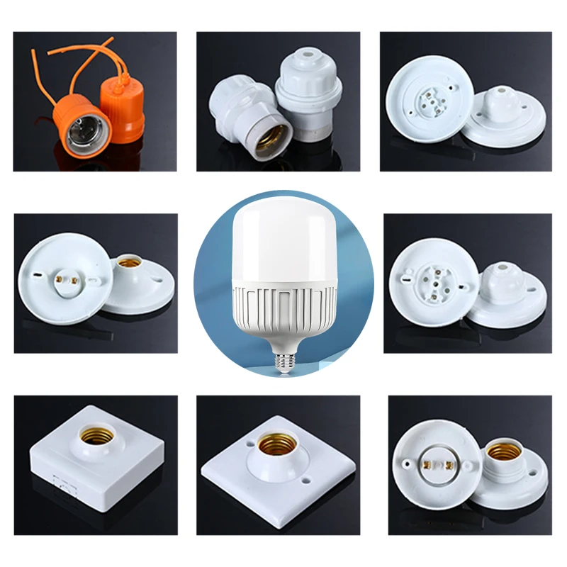 220V E27 Screw Lamp Stand Light Bulb Socket Holder Adapter Base Cap Socket White Ceiling Light Lamp Bulb Fixing Base