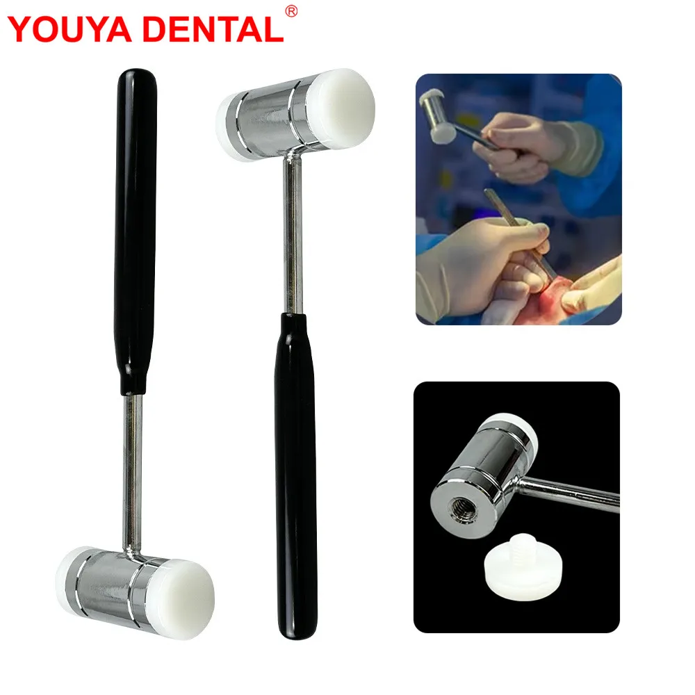 

1pcs Dental Bone Hammer Double Headed Nylon Autoclave Dentistry Teeth Bone Extraction Implant Tool Mallet Dentist Instruments