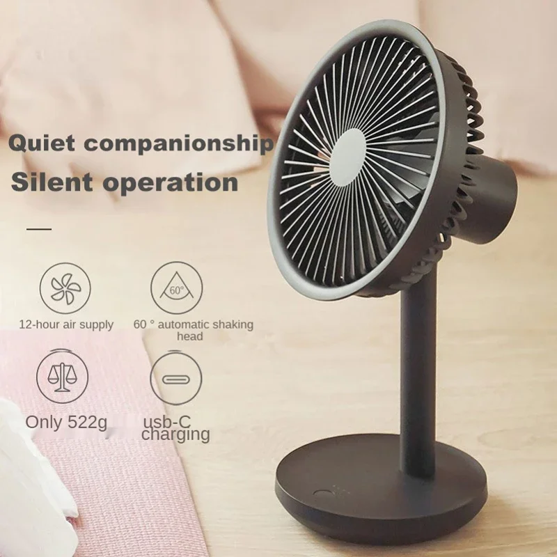 

SOLOVE Desktop Fan 60 Degree Shaking Head Height Wind Speed Adjustable 4000mAh Type-C Chargeable Light Portable Fan SOLOVE Make