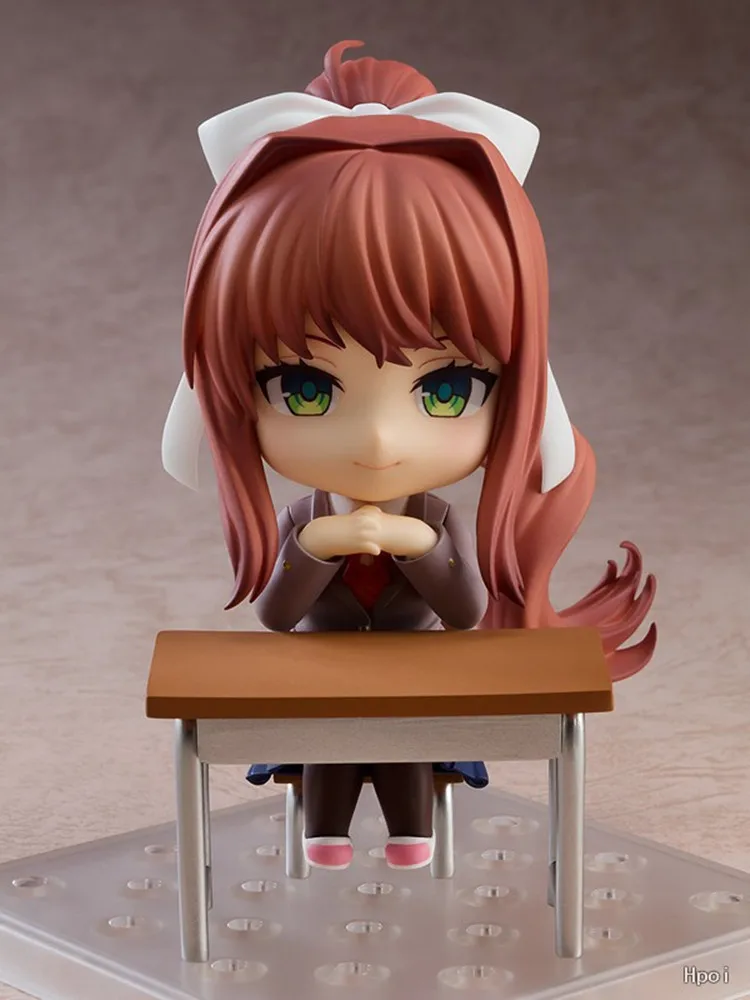 Doki Literature Club Figure Monika 1817, figura de Anime, versión Q, lindo juguete de niña, decoración de Pvc, habitación de muñecas, regalos de cumpleaños, 10cm