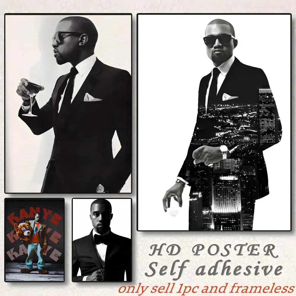 Gangsta rap Singer K-Kanye WestS Poster Gift with prints Home bedroom living room decoration promotion and display