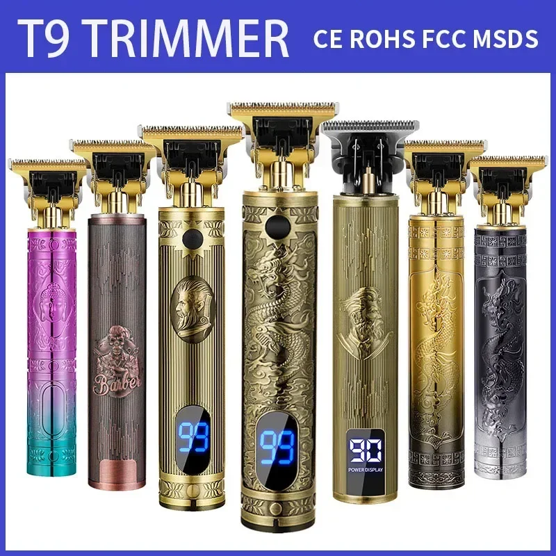 T9 Popular Gold Hair Trimmer USB Rechargeable Hair Cutting Machine Professional Home Use Man New Hair Clipper A2