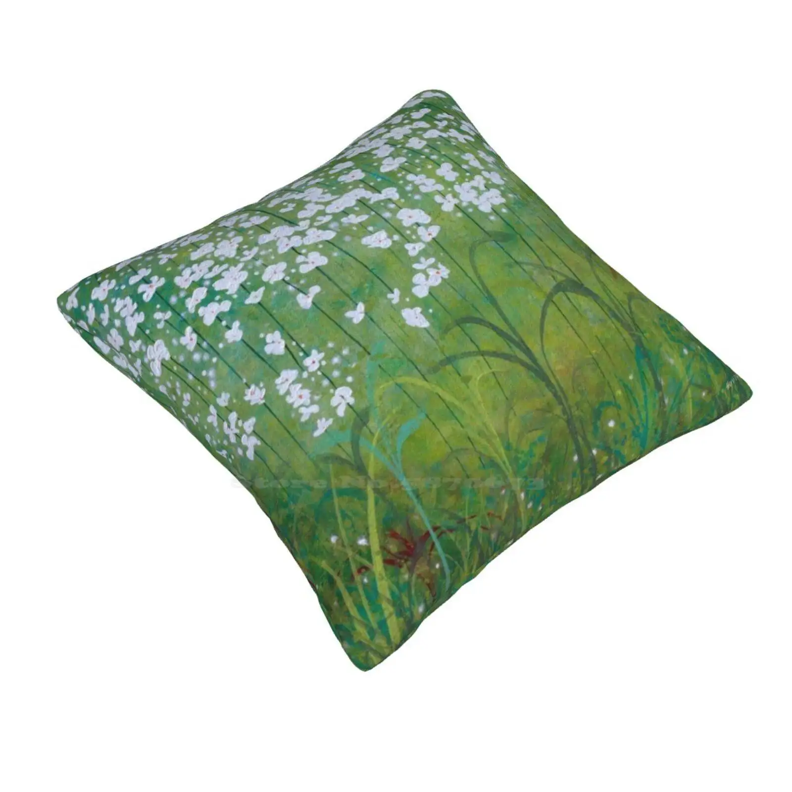 Spring Garden Throw Cushion Pillow Cover Contemporary Modern Abstract Flowers Abstract Paintings Herb Dickinson