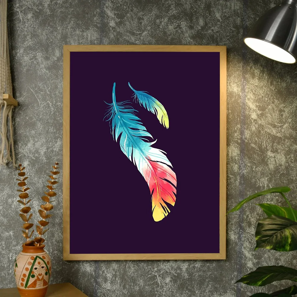 غير المؤطرة جدار الفن قماش يطبع طبيعة الطيور ريشة مجردة ديكور المنزل غرفة المعيشة ديكور غرفة ديكور هدية العصرية الجمالية #4