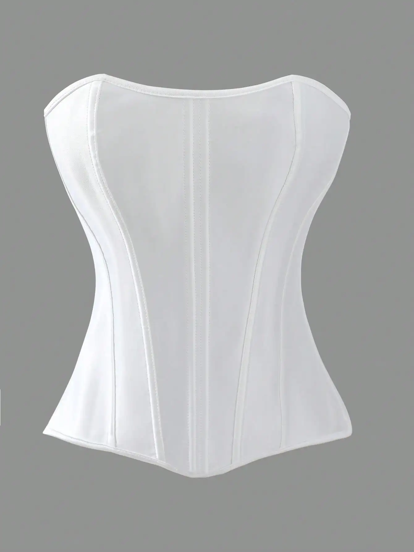 Sexy Korsett-Top in Unifarbe, Taillentrainer, trägerlos, schulterfrei, Korsett-Tanktop, Bustier mit Reißverschluss, Push-up, sexy Unterbrust-Top – Detail 11