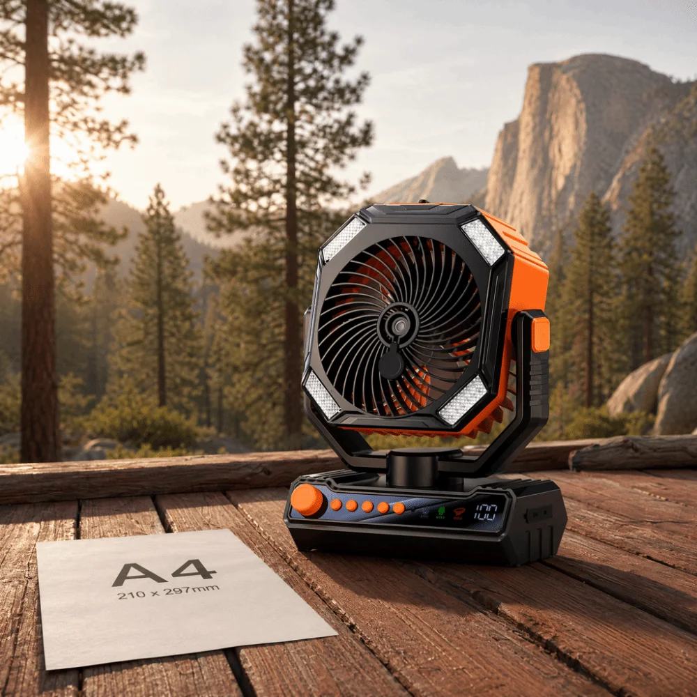 Ultra Long Battery Life Camping Fan Large Wind Force Multi-function Cooling Fan Quiet Powerful USB Rechargeable USB Fan Home Use