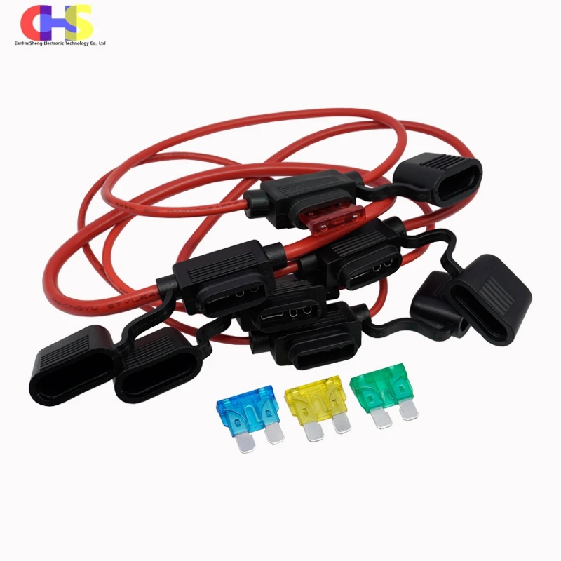 1pcs With 18/16/14/12/10AWG Wire Cable 32V Mini Small Medium Waterproof Auto Car Fuse Holder 1A 2A3A 5A 7.5A 10A 15A 20A 30A 40A