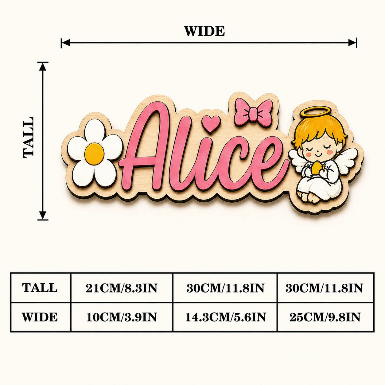 Custom Name Plaque Personalized Wooden Door Sign Kids Room Decor Family Entrance Wall Decoration