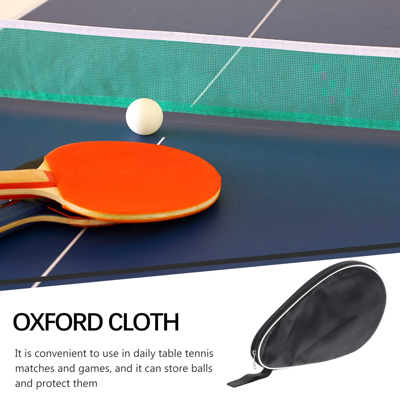 

Table Tennis Paddle Bag Case for 1 Racket 3 Balls Black Oxford Cloth Storage Solution Lightweight Practical Protective
