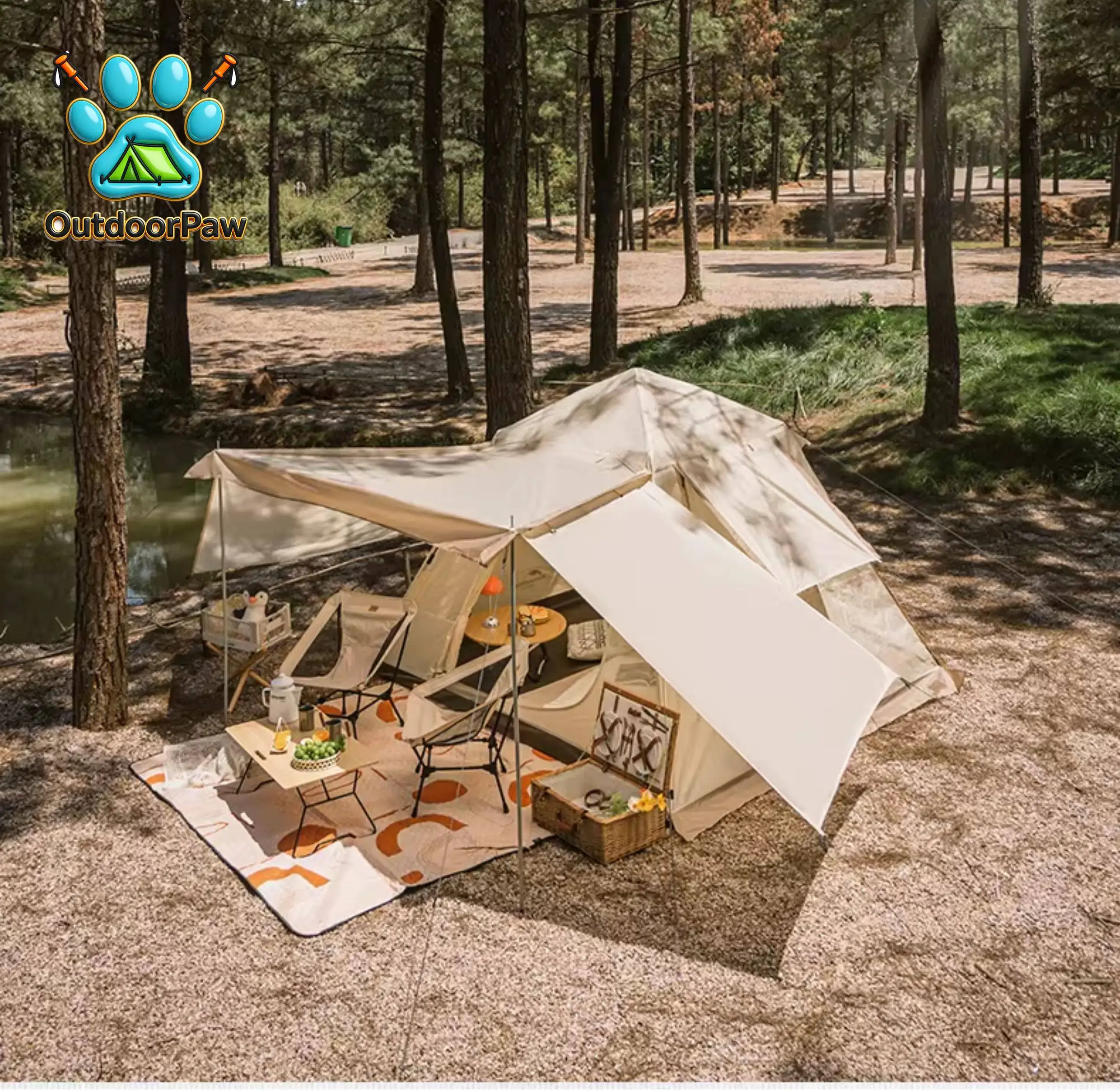 Automatic tent outdoor camping camping portable quick-opening rain and sun protection spring outing equipment