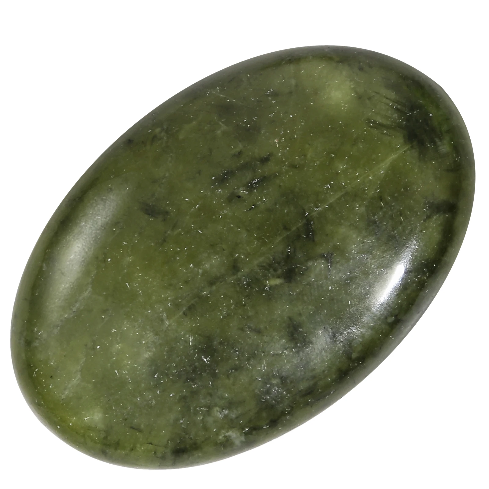 Tumbeelluwa jade verde oval palma pedra preocupação pedra cura chakra reiki cabochão jóias decoração 60x40x20mm