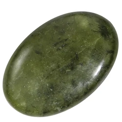 TUMBEELLUWA Green Jade Oval Palm Stone Worry Stone Healing Chakra Reiki Cabochon Jewelry Decoration 60x40x20mm