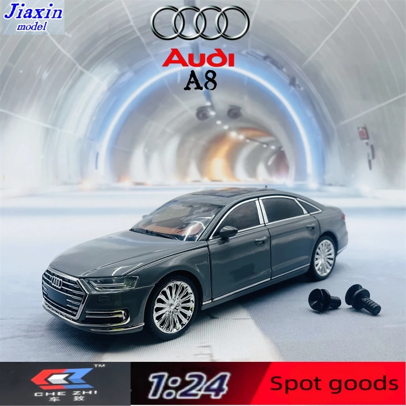 

Модель 1/24 Audi A8 со звуком из сплава, Детская модель игрушечного автомобиля, украшение для мальчика, Подарочная коробка оптом