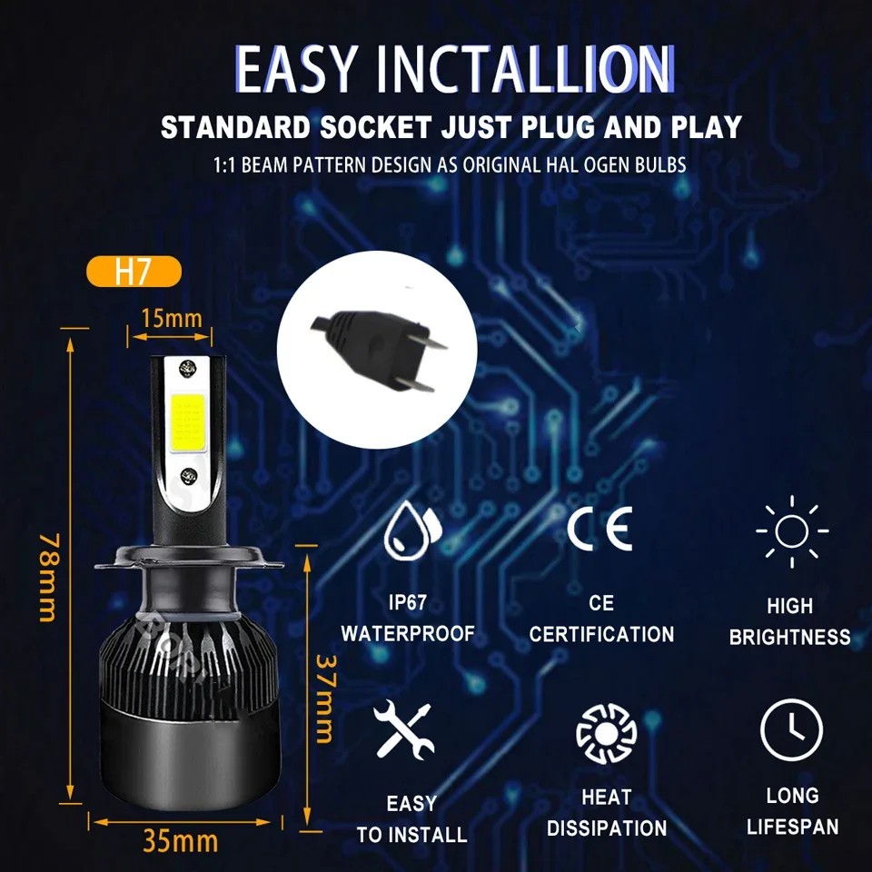 deal for Upgrade Commuters LED Headlight High Low Fog H7 H7 H11 For Mercedes-Benz C Class W204 2007 2008 2009 2010 2011-2014