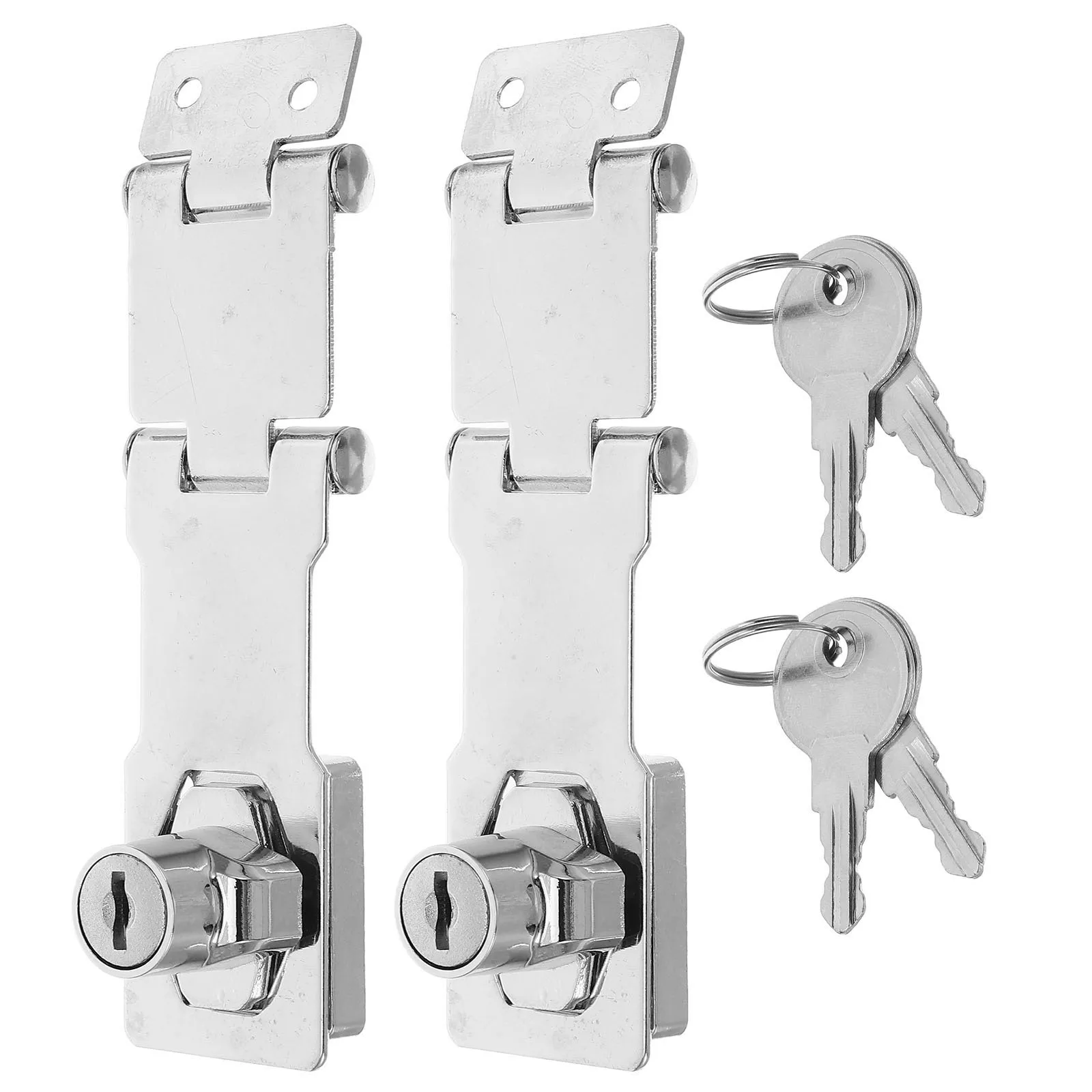 

2 set Cabinet Door Heavy Duty Alloy Latch For Drawer File Cabinet Child Safety Retro Keyed Hasp Replacement Furniture Lock With