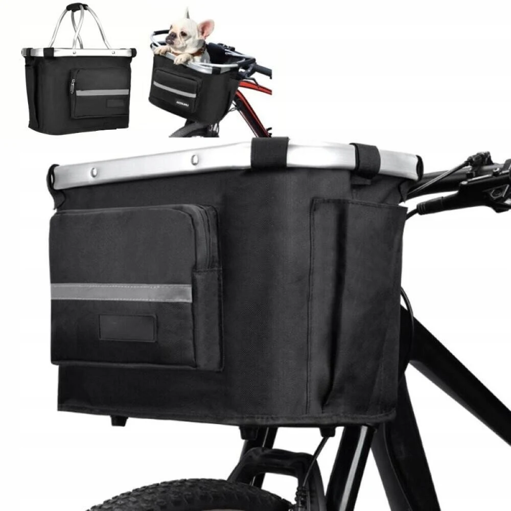 

Detachable Bike Basket Dog Bike Carrier Multi-Purpose Bicycle Handlebar Basket for Pet Shopping Commuter Camping Outdoor