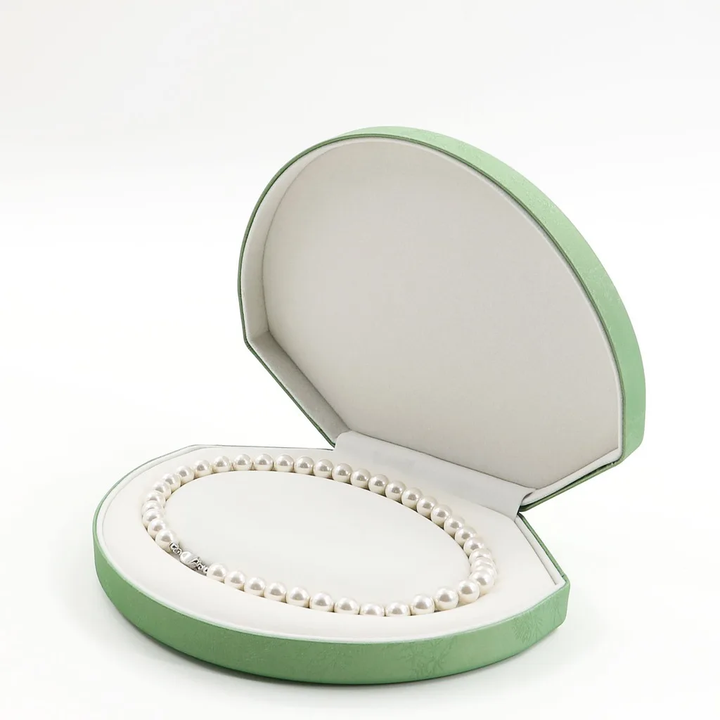 Necklaces Luxury Gift Packaging Shell Shape Pearl Necklace Jewelry Box Stain Fabric Flower Embossed PU Brocade Storage Case