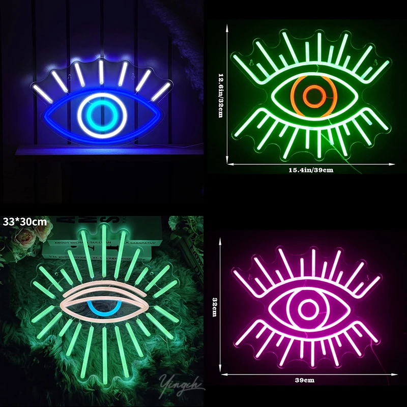 Eye Neon Signs Light LED Eyes Modeling Nightlight USB Plug Business Logo Custom Decor Lamp Game Room Wall Party Club