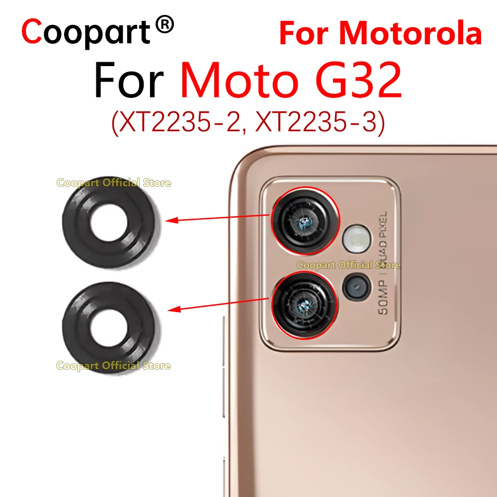 Nueva cubierta de cristal de lente de cámara trasera Coopart para Motorola Moto G32 XT2235-2 XT2235-3 con piezas de reparación de pegatinas adhesivas