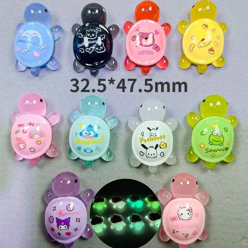 

10Colors Anime Sanrio Turtle Series Novelty Gag Luminous Toys Hello Kitty Kuromi Cinnamoroll Cute Cartoon Decoration Accessories