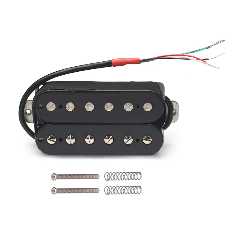 For HBA5 Pickup DIY Kit MU1907 Parts, Flat Head/Patterned Iron Core Humbucker Components Set for Electric Guitar Making