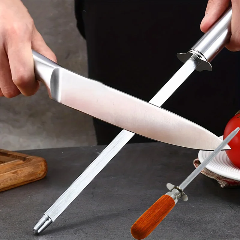 Afilador de cuchillos profesional de cocina, varilla de diamante para afilar, acero de afilar para cuchillos de cocina, cuchillas de acero inoxidable
