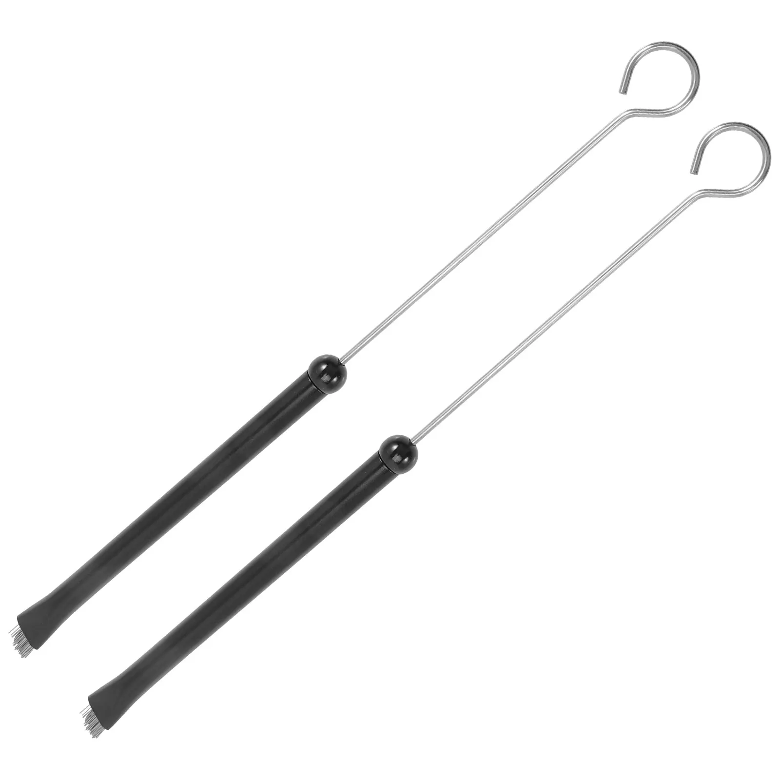 

2 Pcs Wire Brush Metal Handle Drum Steel Special Percussion Black Drumstick Brushes Accessories