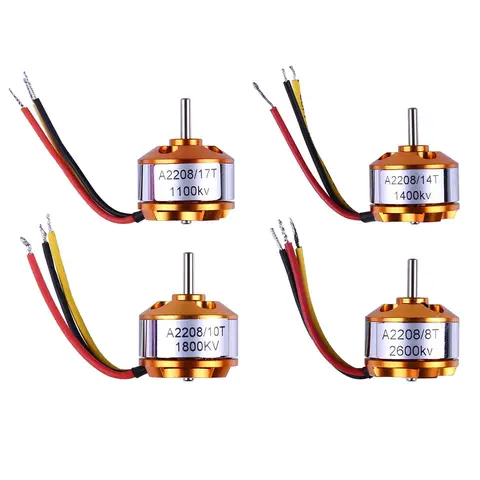 Brushless Motor A2208 2208 Motor KV 1100 1400 1800 2600 Brushless Motor Fixed Wing Airplane Car Boar Model Drone Motor 2~3S Lipo