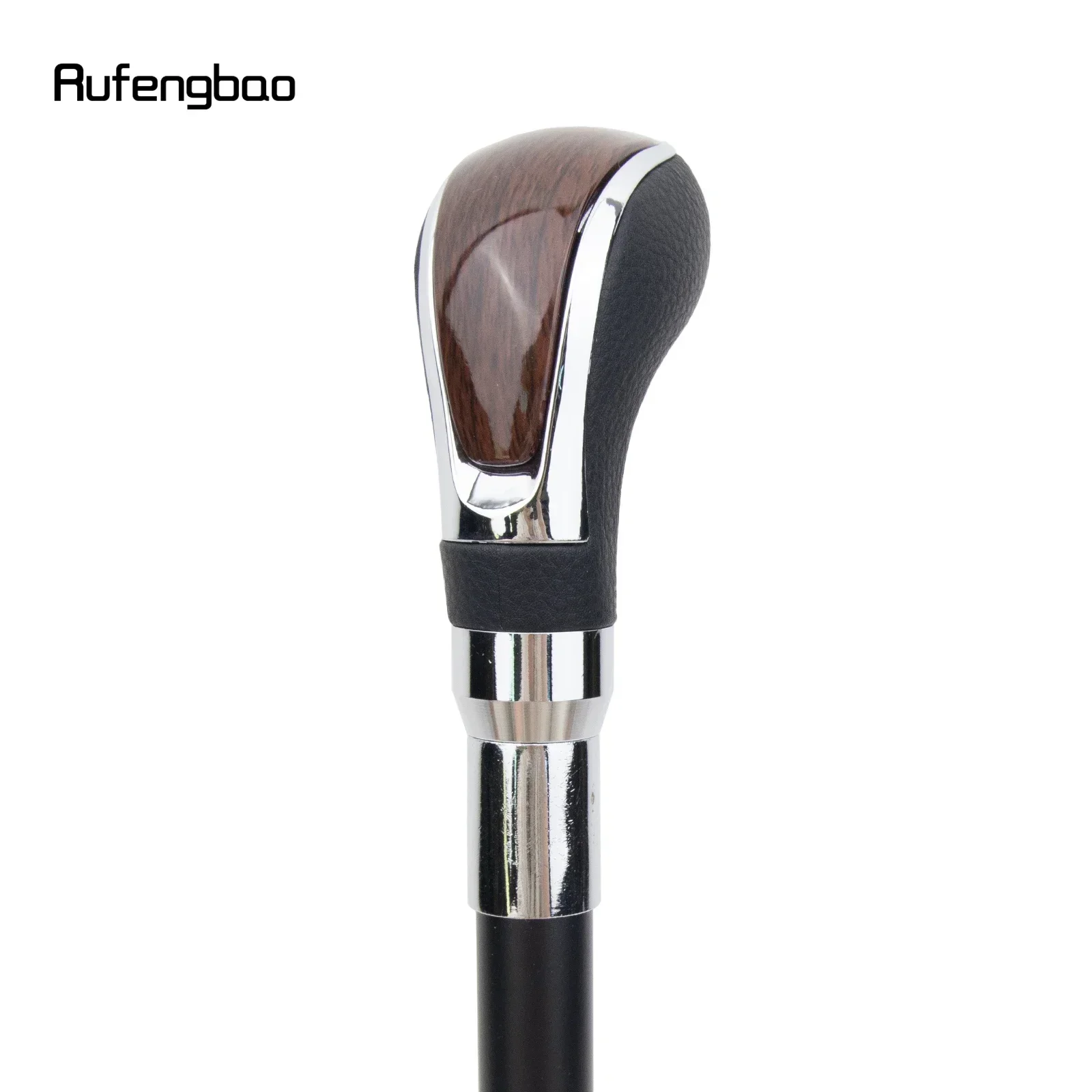หนังสีดําสีน้ําตาลไม้เงินเดิน Cane แฟชั่นตกแต่งเดิน Stick สุภาพบุรุษ Elegant คอสเพลย์ Cane Crosier 93 ซม