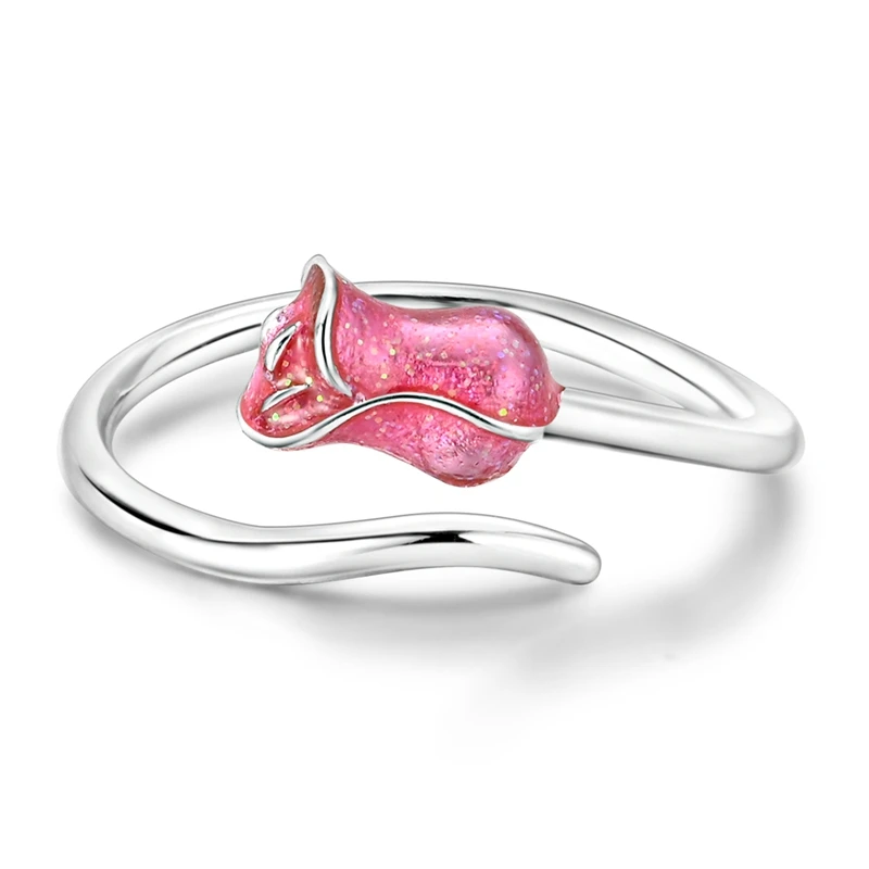 Verstellbare Ringe aus 925er-Sterlingsilber, Meerjungfrau, Flügel, Drache, Sonnenblume, Tulpe, offene Ringe für Frauen, weiblich, origineller Verlobungsschmuck – Detail 30