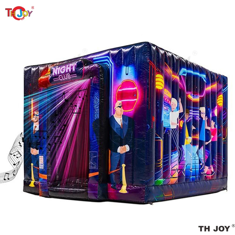 Fast Air Shipping Attractive Inflatable Disco Cube Bounce House Music Bouncy Castle Party jumping Bouncer For Sale